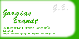gorgias brandt business card